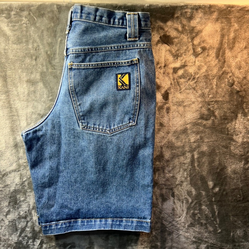 Vintage Karl Kani Denim Shorts Y2K Baggy 90s Hip Hop Made in USA 32